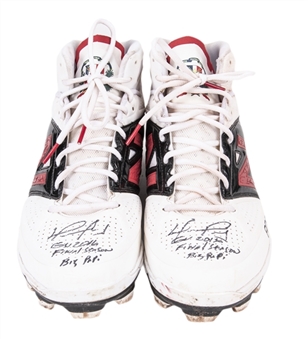 2016 David Ortiz Game Used, Signed & Inscribed New Balance Cleats Used for Home Runs #536 & #537 To Tie & Pass Mantle on All Time Home Run List (MLB Auth, Fanatics,& J.T. Sports)